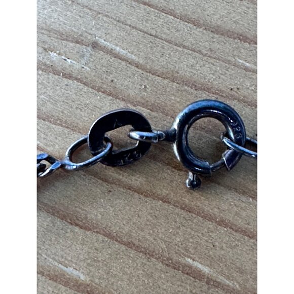 Dendritic Agate Sterling Silver Pendant Necklace 20G Mid Century - Picture 8 of 10